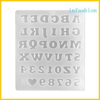 Inf แม่พิมพ์ซิลิโคนเรซิ่น อีพ็อกซี่ ลายตัวอักษรภาษาอังกฤษ 26 ตัว 0-9 สําหรับงานฝีมือ DIY