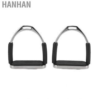 Hanhan 2Pcs Riding Stirrups Stainless Steel Ergonomic  Slip Easy Installation QT