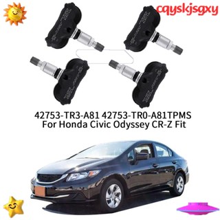 เซนเซอร์วัดความดันลมยางรถยนต์ TPMS อุปกรณ์เสริม สําหรับ Honda Civic Odyssey CR-Z Fit 42753-TR3-A81 42753-TR0-A81 4 ชิ้น