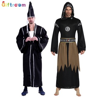 [0714]SHZW-COS-M Halloween Costume Adult Men Hei Wuchang Clothes Robe Wizard Play Costume Demon Dead God Is Coming Party Polo Shirt Cosplay Gift  Comic  Animation  DXTV