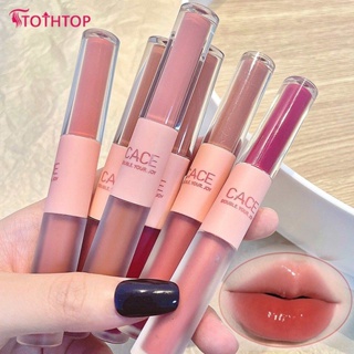 Cace Fun Double-head Mist Face Bright Lip Glaze Persistent Non-stick Cup Moisturizing Mirror Lip Gloss Daily Versatile Matte Lip Gloss ลิปสติก Lip Makeup [TOP]