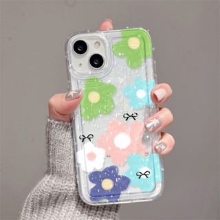 ดอกไม้หลากสีเต็มจอ เคสไอโฟน Compatible for iPhone 11 14 13 12 15 Pro Max 7 8 SE XR 11Pro 14 15 Plus X XS max