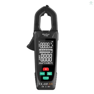 Mastfuyi FY382 Smart Clamp Meter True RMS 9999 Counts Digital Multimeter Temperature Tester LCD Screen AC DC Voltage AC Current Detector with LED Flashlight Multifunction Voltage Meter Capacitance Resistance Frequency Continuity Testing with Alarm Bu