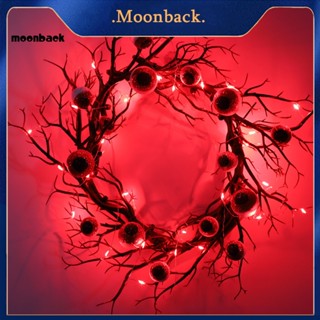 &lt;moonback&gt; พวงหรีดพลาสติก ฮาโลวีน พวงหรีด ฮาโลวีน เรืองแสง ลูกตา พร้อมไฟ Led พวงมาลัย ไม้ตาย สําหรับตกแต่งบ้าน เทศกาลฮาโลวีน เหมาะสําหรับปาร์ตี้ฮาโลวีน