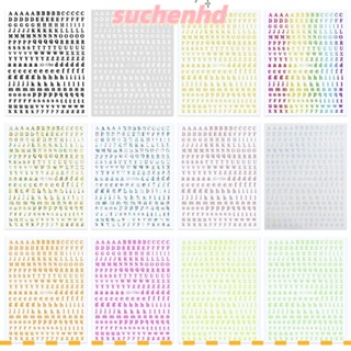 Suchenhd สติกเกอร์ตัวอักษร พลาสติก หลากสี สติกเกอร์ตกแต่ง สติกเกอร์กลิตเตอร์ DIY