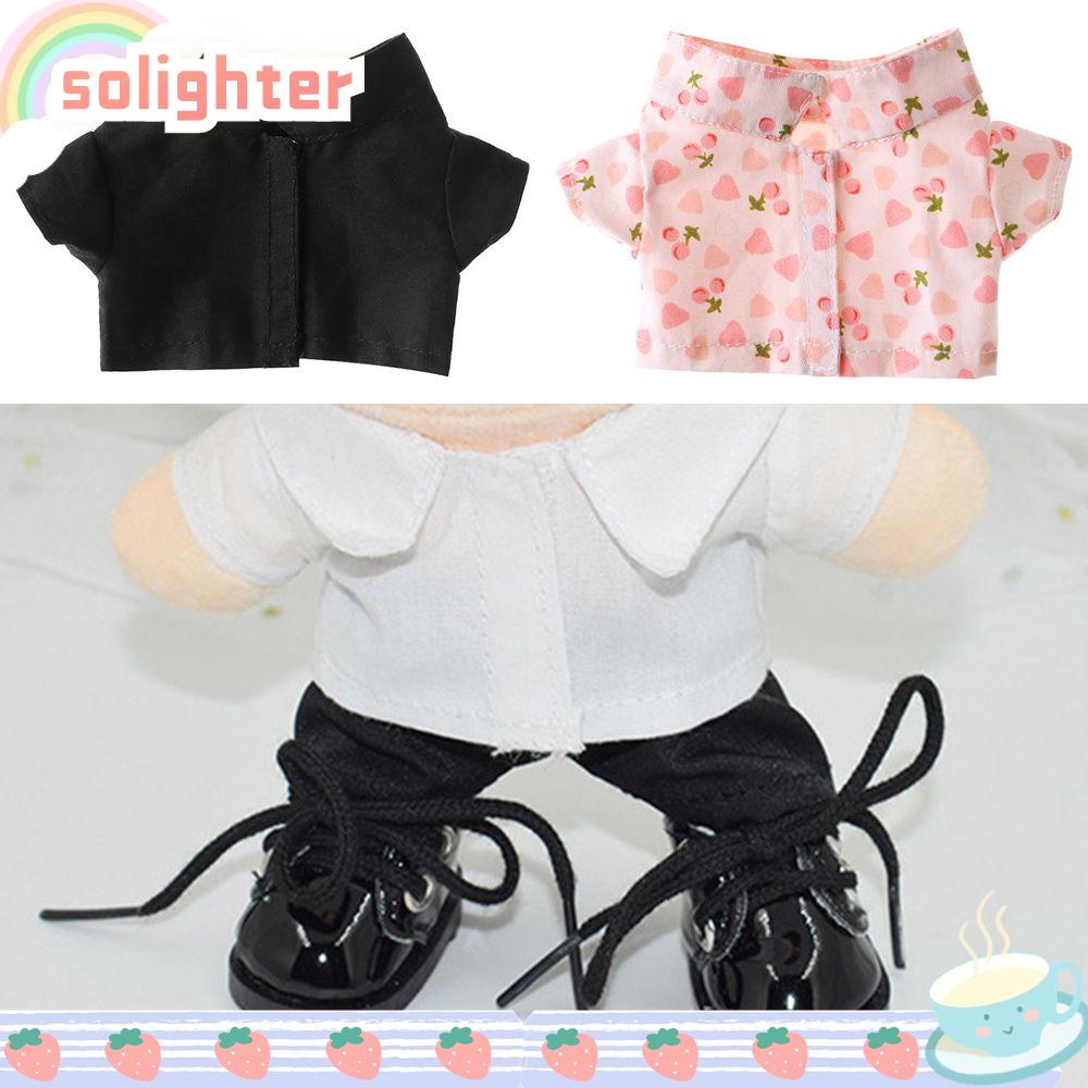 SOLIGHTER For 20 cm Doll Shirt Pants Cotton Collar Coat Doll Clothes Cute Mini American  Doll Fashio