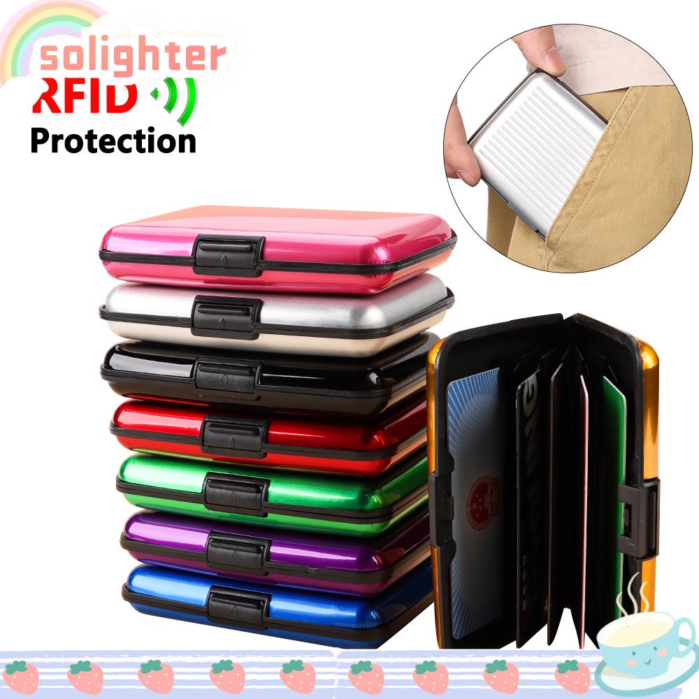 Solighter กระเป๋าใส่บัตรเครดิต อลูมิเนียม กันน้ํา RFID