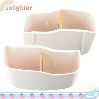 Solighter ชั้นวางเครื่องเขียน รีโมตคอนโทรล มีกาวในตัว สีขาว สําหรับบ้าน สํานักงาน 2 ชิ้น