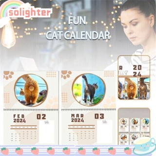 Solighter ปฏิทินปี 2024 รูปก้นแมว สร้างสรรค์ สําหรับตกแต่งผนังบ้าน