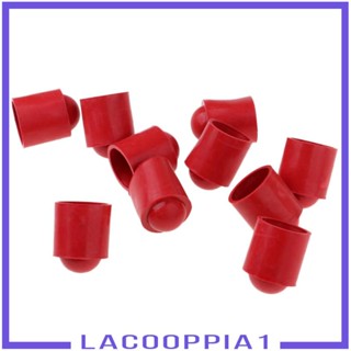 [Lacooppia1] ปลอกยางสวมหัวไม้คิวพูล สีแดง สําหรับเล่นสนุ๊กเกอร์ บิลเลียด 10 ชิ้น