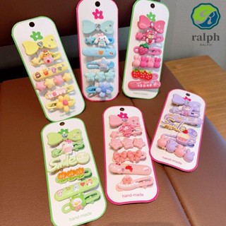 Ralph กิ๊บติดผม ลาย Cinnamoroll My Melody BB สีแคนดี้ สไตล์เกาหลี น่ารัก 6 ชิ้น ต่อชุด