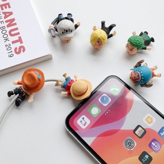 【ตัวป้องกันสายเคเบิลข้อมูล One Piece】Roronoa Zoro Luffy Sanji Tony Tony Chopper Portgas·D· Ace อะนิเมะน่ารัก ป้องกันการแตกหัก สายชาร์จ ตัวป้องกันอินเทอร์เฟซ