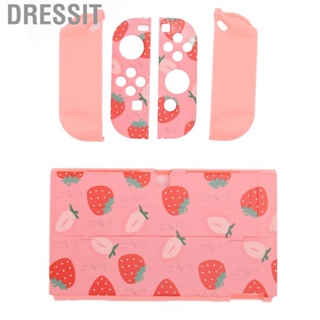 Dressit Protective Case Lightweight for Switch Ergonomic Design Strawberry Pattern Dustproof Daily Use Travel