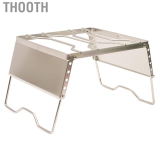 Thooth Camping Grill Grate  Rust Prevention Folding Campfire Height Adjustable Stainless Steel for Kitchen