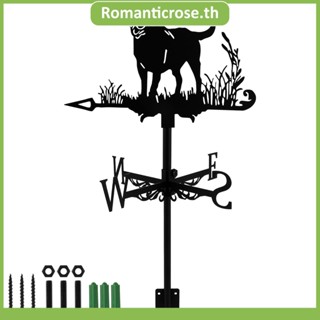 Shopskc8300 ใบพัดโลหะ รูปสุนัข ทิศทางลม สีดํา สําหรับตกแต่ง