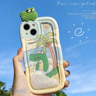 เคสโทรศัพท์มือถือ TPU นิ่ม กันรอยขีดข่วน กันกระแทก ลายหนังจระเข้น่ารัก สําหรับ iPhone 11 14 Plus 12 Pro Max 13PM