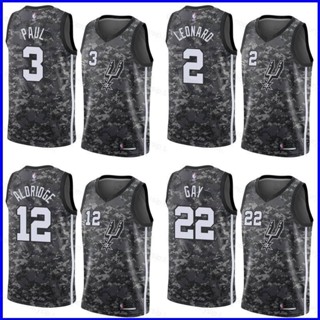 เสื้อกีฬาบาสเก็ตบอลแขนกุด ลายทีม GP1 NBA Jersey San Antonio Spurs Paul Leonard Gay Aldridge PG1 สไตล์คลาสสิก