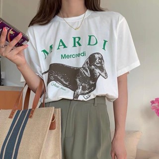 เสื้อยืดแขนสั้นคอกลมเสื้อยืดโอเวอร์ไซร์mardiCotton 100%  [S-5XL]