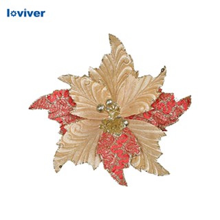 [Loviver] พวงหรีดดอกไม้ประดิษฐ์ Poinsettia DIY สําหรับตกแต่งงานแต่งงาน ปาร์ตี้คริสต์มาส