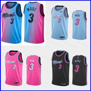 เสื้อกีฬาแขนกุด ลายทีม Miami Heat No.3 WADE GP1 NBA พลัสไซซ์ สําหรับผู้ชาย และผู้หญิง PG1