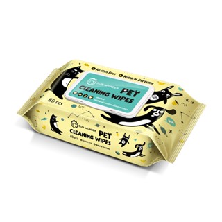 [MANOON][FREE] ทิชชูเปียก SUN WONDER Pet Cleaning Wipes จำนวน 80 แผ่น