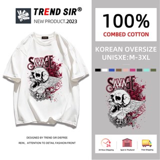 TrendSir พร้อมส่ง🚚 เสื้อยืดไซส์ใหญ่🥇 ลายกีฬาแฟชั่น☀ oversize เสื้อโอเวอร์ไซส์🪐เกาหลี 7สี M-3XL