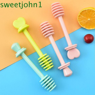 Sweetjohn ไม้คนน้ําผึ้ง พลาสติก แบบพกพา สําหรับบ้าน 4 ชิ้น