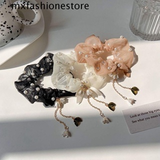 Mxfashione ยางมัดผมหางม้า ขนาดใหญ่ สไตล์วินเทจ สําหรับผู้หญิง