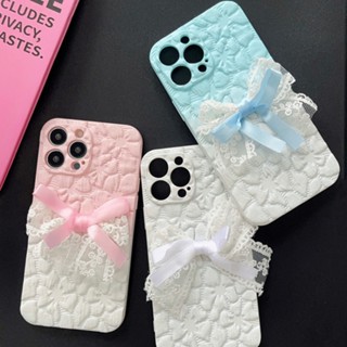 เคสโทรศัพท์มือถือนิ่ม กันตก ประดับโบว์ไล่โทนสี พรีเมี่ยม สําหรับ IPhone 12Promax 15 14 13 12 11 15pro