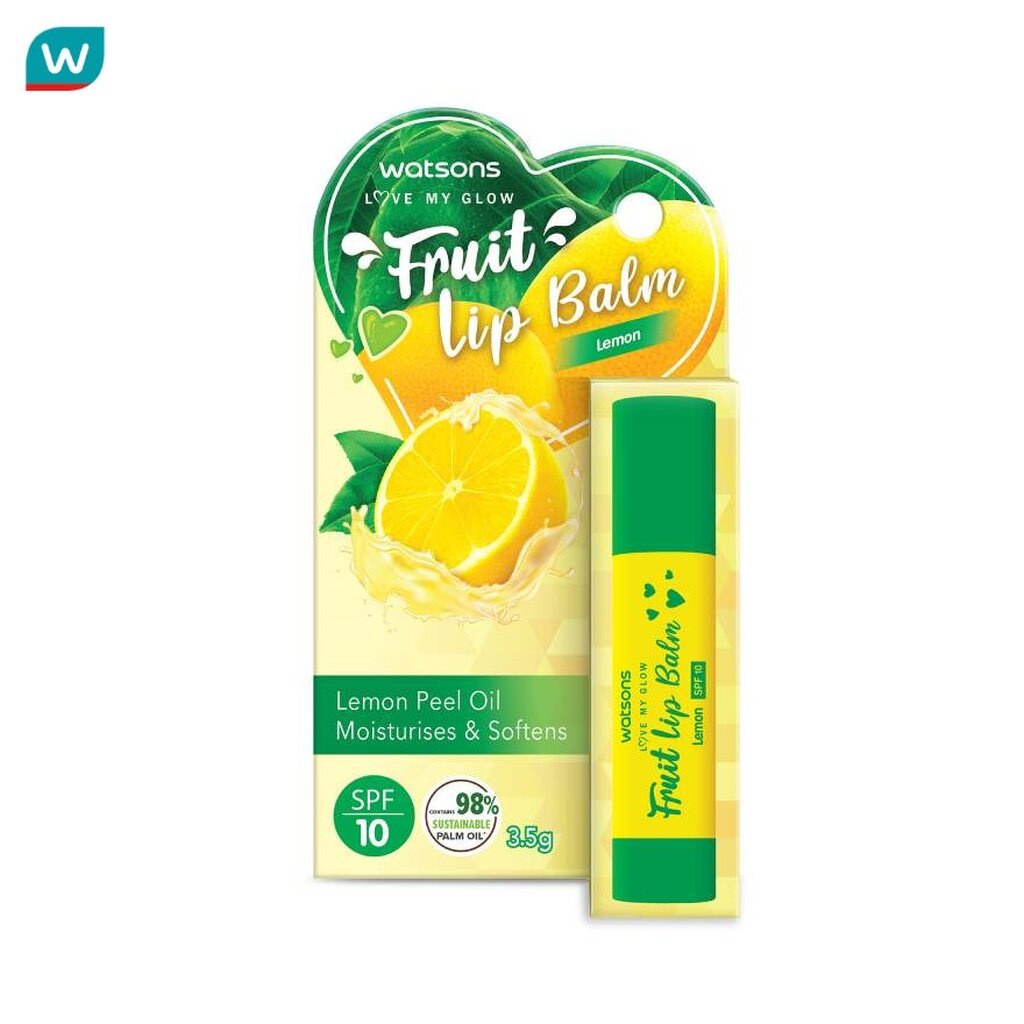 Watsons วัตสัน ฟรุ๊ตตี้ ลิป บาล์ม เอสพีเอฟ10 เลมอน 3.5กรัม