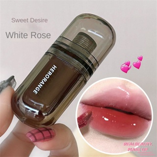 HERORANGE White Water Glass Lip Glaze Moisturizing High Colour Rendering เรียบเนียน ติดทนนาน สบายเพิ่มสีลิปสติกธรรมชาติ Silky Velvety Smooth Air Lip Glaze [realbeauty]