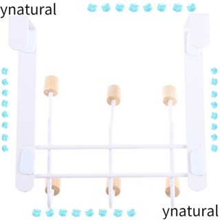 Ynatural ตะขอไม้แขวนเสื้อโค้ท ผ้าขนหนู 6 ตะขอ สําหรับประตู