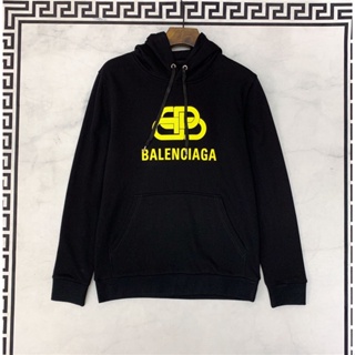 Balenc1aga ใหม่ เสื้อกันหนาว มีฮู้ด ผ้าฝ้าย พิมพ์ลายตัวอักษร สําหรับผู้ชาย S-4XL