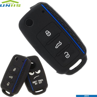Uniis เคสกุญแจรถยนต์ ซิลิโคน สําหรับ VW Golf Polo