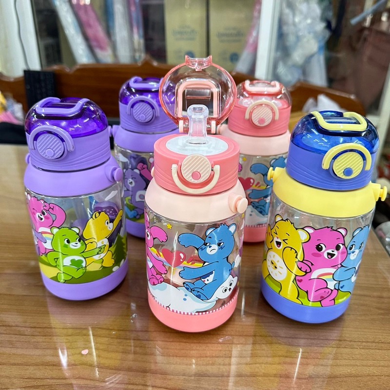 Lovely Baby กระติกน้ำเด็ก กระบอกน้ำ 600ml ขวดน้ำพลาสติกลายน่ารัก ขวดน้ํา ลาย care Bears