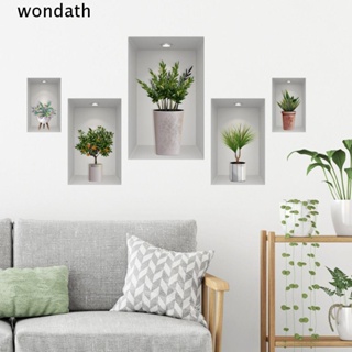 Wonda สติกเกอร์ติดผนัง DIY ภาพจิตรกรรมฝาผนัง ศิลปะ ห้องนั่งเล่น ห้องนอน สร้างสรรค์ กระถางต้นไม้