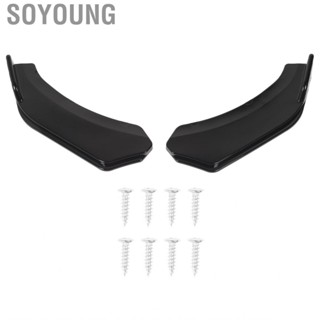 Soyoung Front Bumper Lip Splitter Angle 56cm Left And Right Protector Glossy Black for Vehicle