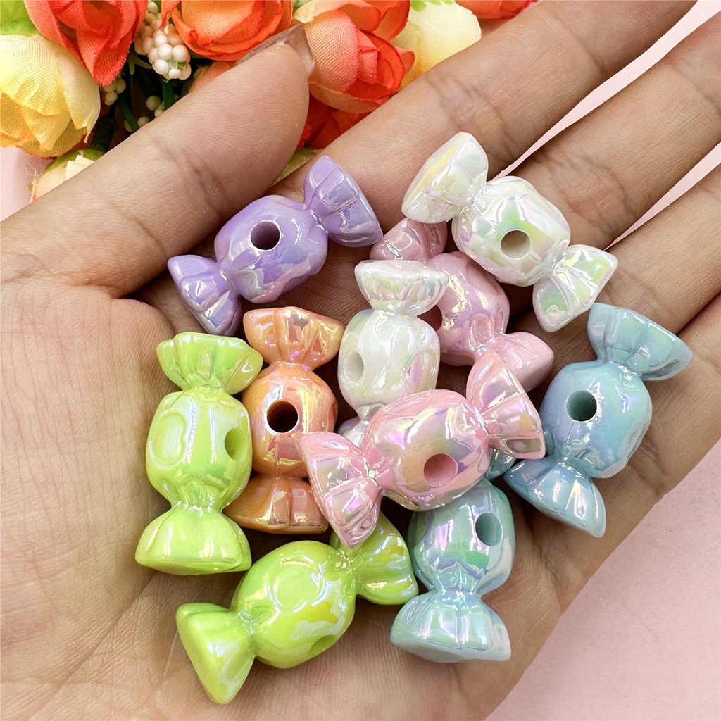 ลูกปัดอะคริลิค 13.2 มม.*28.7 มม. พร้อมรู สําหรับทําเครื่องประดับ สร้อยคอ ต่างหู DIY 10 ชิ้น