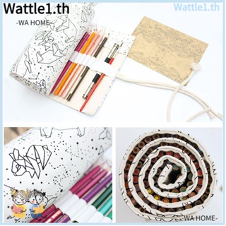 Wttle กระเป๋าเครื่องสําอาง กระเป๋าดินสอ ความจุขนาดใหญ่ แบบพกพา 36 48 72 หลุม