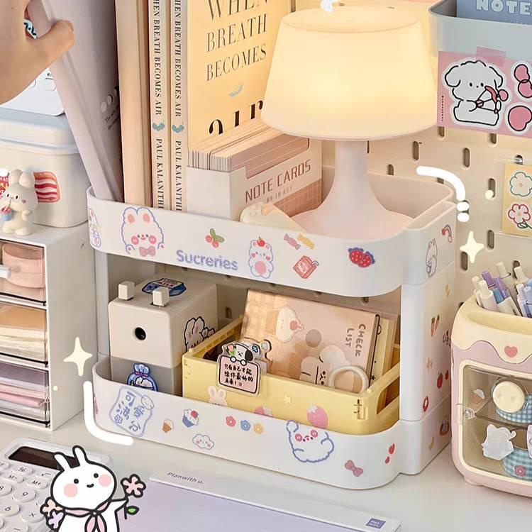 🥭🍁ฟรีสติ๊กเกอร์🥭🍁 ชั้นวางของ ใส่เครื่องสำอาง เครื่องเขียน จัดระเบียบครัว ประหยัดพื้นที่ - รูปที่ 4