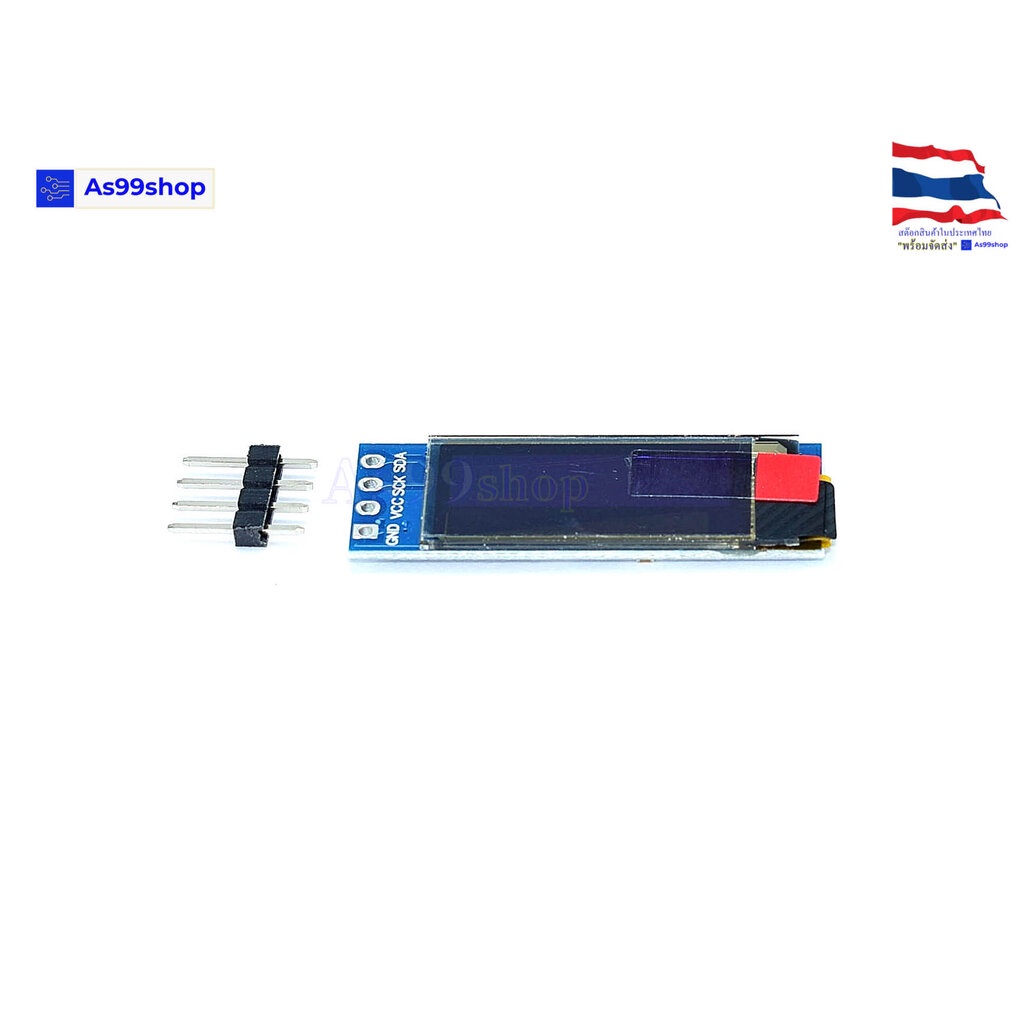 จอแสดงผล OLED ขนาด 0.91 นิ้ว แบบ I2C สีน้ำเงิน