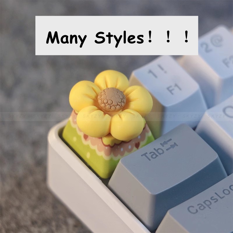 Keycap ปุ่มกดเรซิ่น ลายการ์ตูนน่ารัก แฮนด์เมด สําหรับคีย์บอร์ด Mechanical