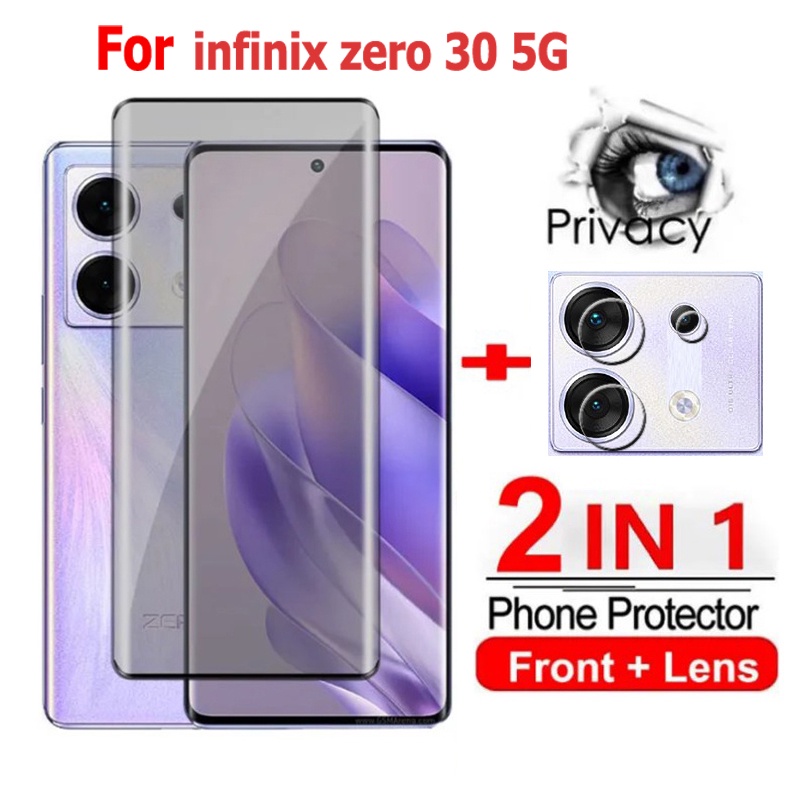 2 in 1 Infinix Zero 30 5G ฟิล์มกระจกนิรภัยกันรอยหน้าจอ กันแอบมอง เพื่อความเป็นส่วนตัว สําหรับ Infinix Zero 30 5G