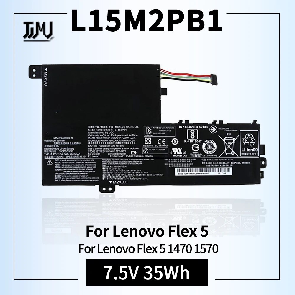 แบตเตอรี่แล็ปท็อป L15M2PB1   Lenovo Flex 5 1470 1570 IdeaPad 320S-14IKB 320S-15ABR 320S-15AST 320S-15IKB 320S-15ISK 520S