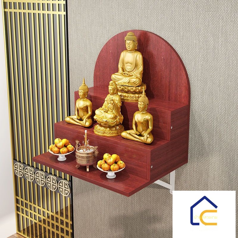 Wall-Mounted Buddha Shrine Buddha Cabinet Shrine Buddha Shrine God of Wealth Guanyin Bodhisattva Bud
