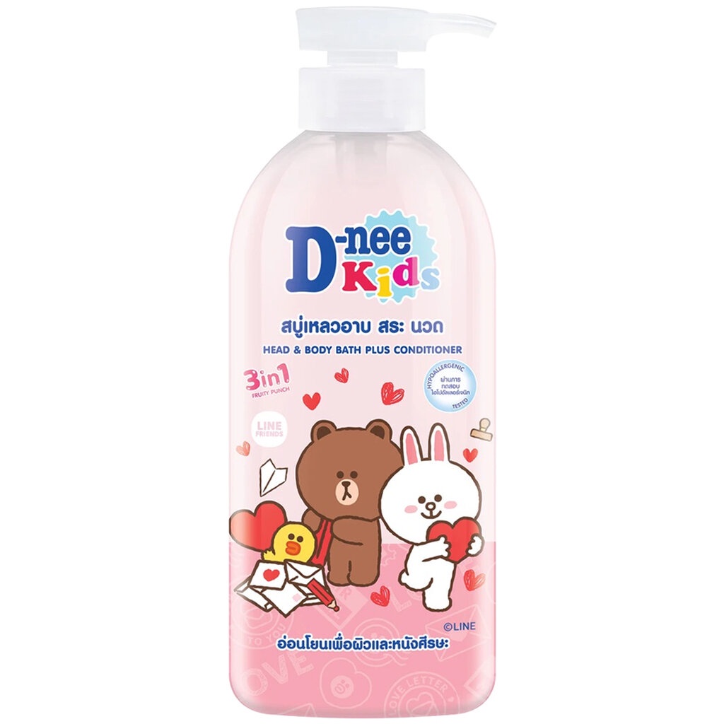 LeeMart อาบ-สระ เด็ก DeeNee 450ML ดีนี่ ครีมอาบน้ำ D-Nee อาบน้ำเด็ก ดีนี่ สูตร ไลน์ ชมพู ขนาด 450 มล