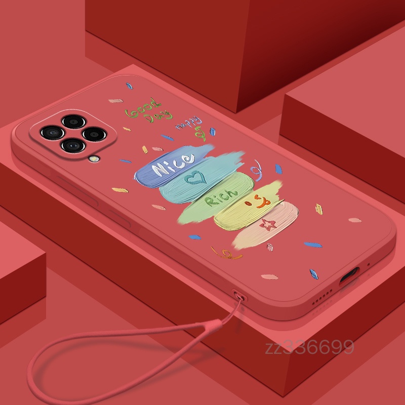 ปลอก OPPO A3X A5i A5 PRO A5X A5 2025 5G 4G เคสโทรศัพท์ DIY NICE ขอบตรงซิลิโคนเหลวฝาครอบป้องกันให้เชือกแขวน - รูปที่ 3