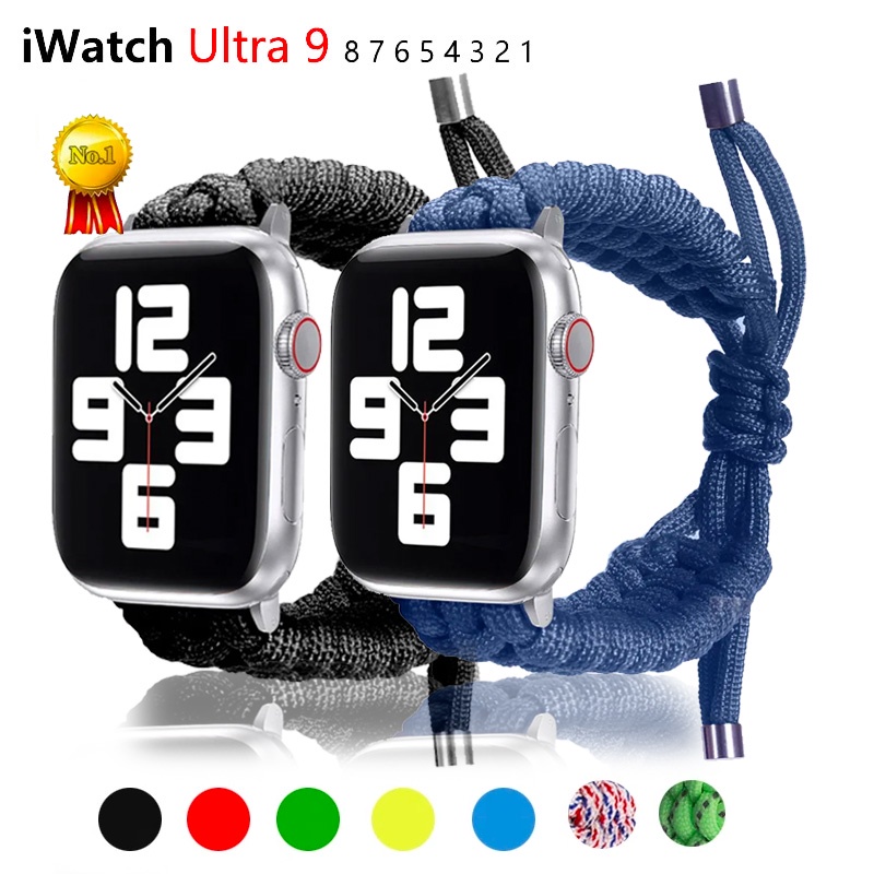 สายนาฬิกาข้อมือไนล่อนถัก สําหรับ Apple Watch Ultra 2 9 8 7 6 5 4 3 2 1 44 มม. 38 มม. 40 มม. 42 มม. Correa iwatch Series 6 SE