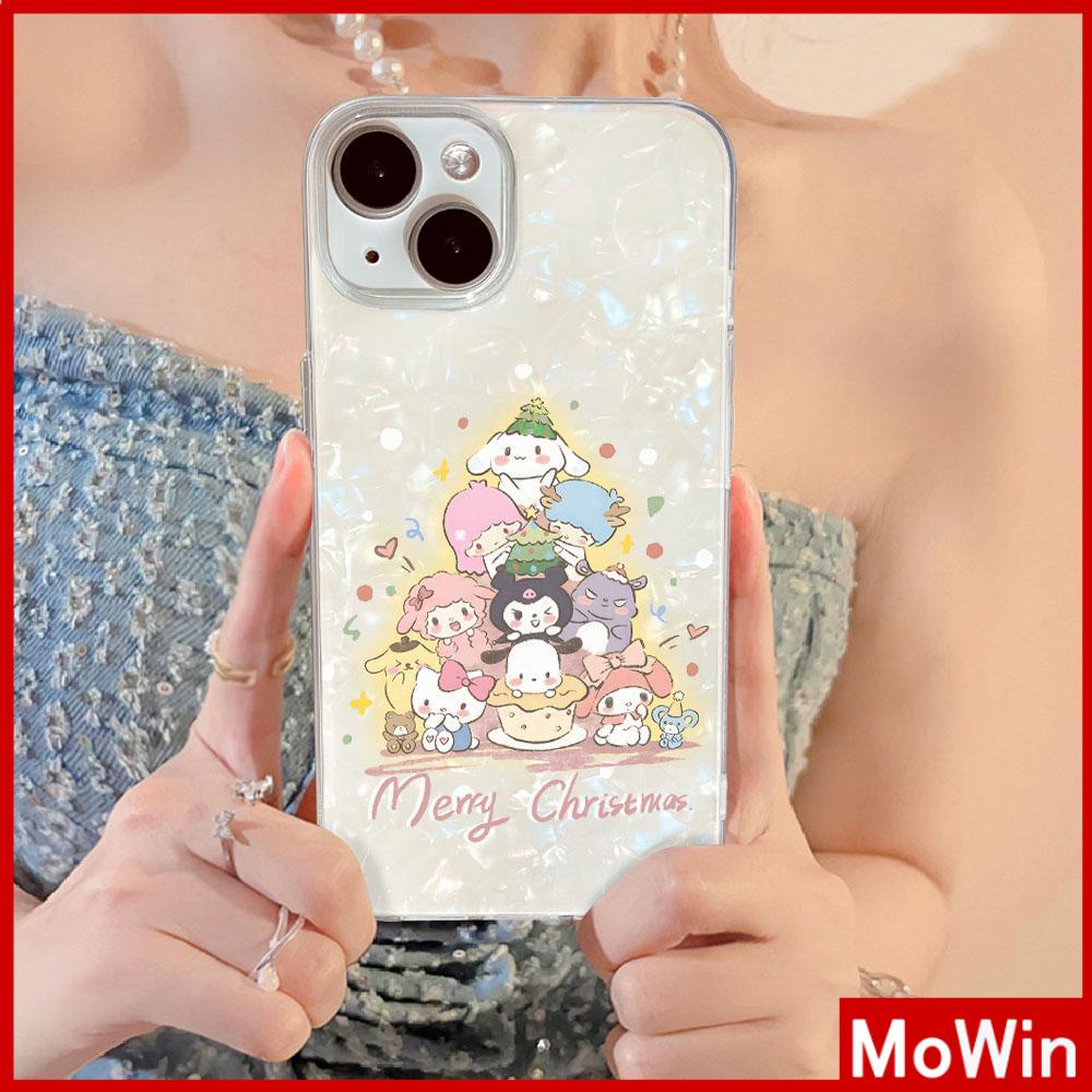Mowin - เข้ากันได้สำหรับ 15 เคสไอโฟน11 iphone 11 เคสใสเคสเชลล์รูปแบบกระดาษแข็ง TPU เคสต้นคริสต์มาสน่ารักตุ๊กตาเข้ากันได้กับ 14 PRO MAX 13 12 PRO MAX XR XS 7 8 PLUS