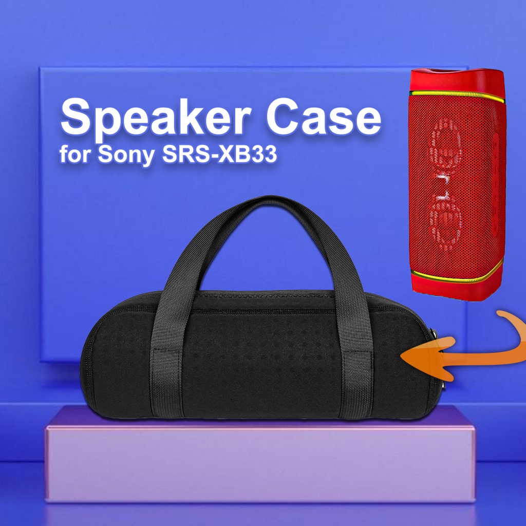 Rich2.br เคสลําโพงแข็ง พร้อมที่จับ กันกระแทก สีดํา สําหรับ Sony SRS-XB33